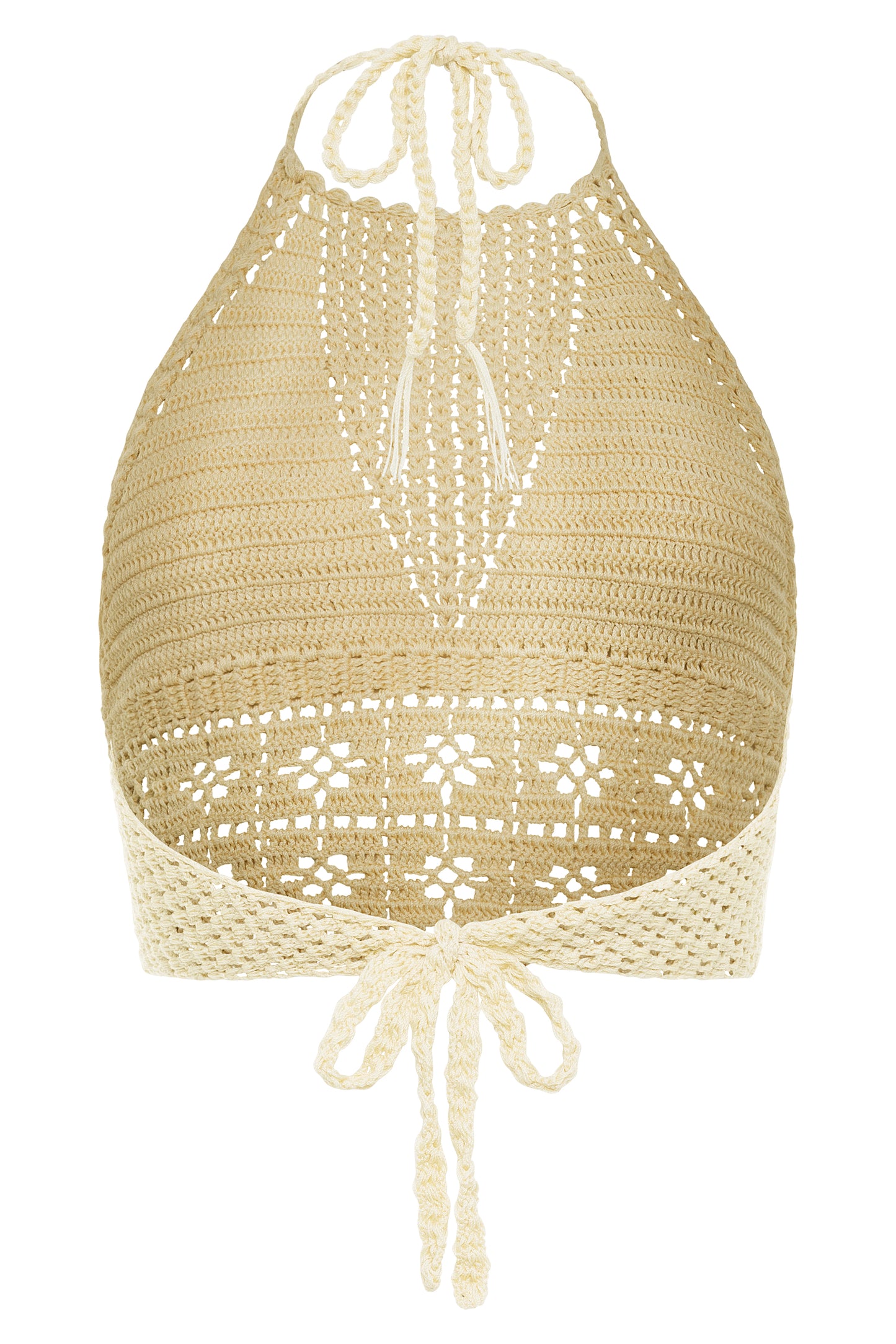 Festival High Neck Crochet Top Ivory