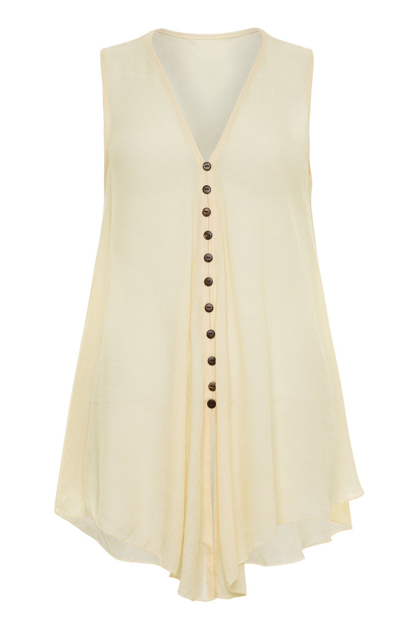 Papaya Tree Imports Boho Flow Sleeveless Top Ivory