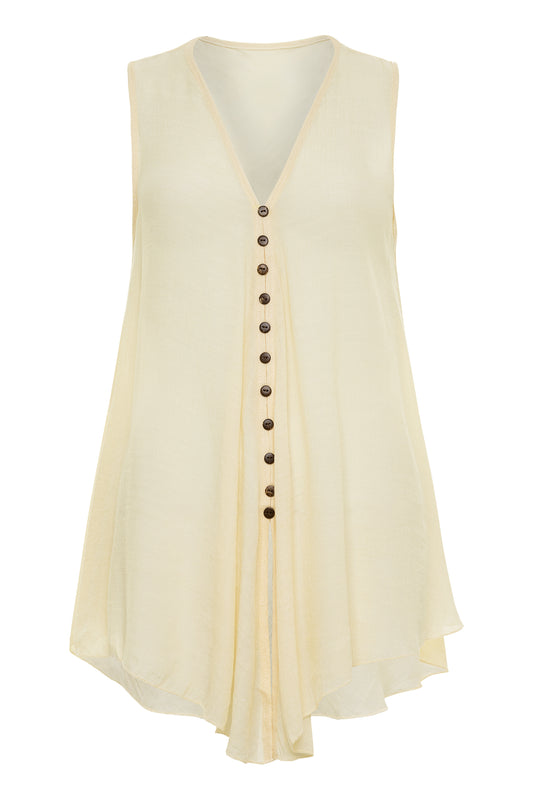 Papaya Tree Imports Boho Flow Sleeveless Top Ivory