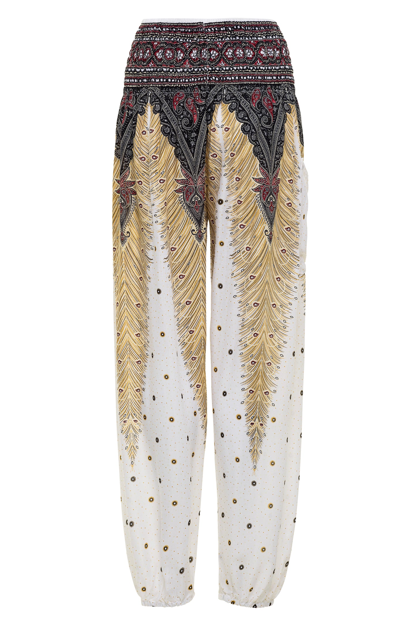 Papaya Tree Imports Luxe Printed Harem Pant White Imperial