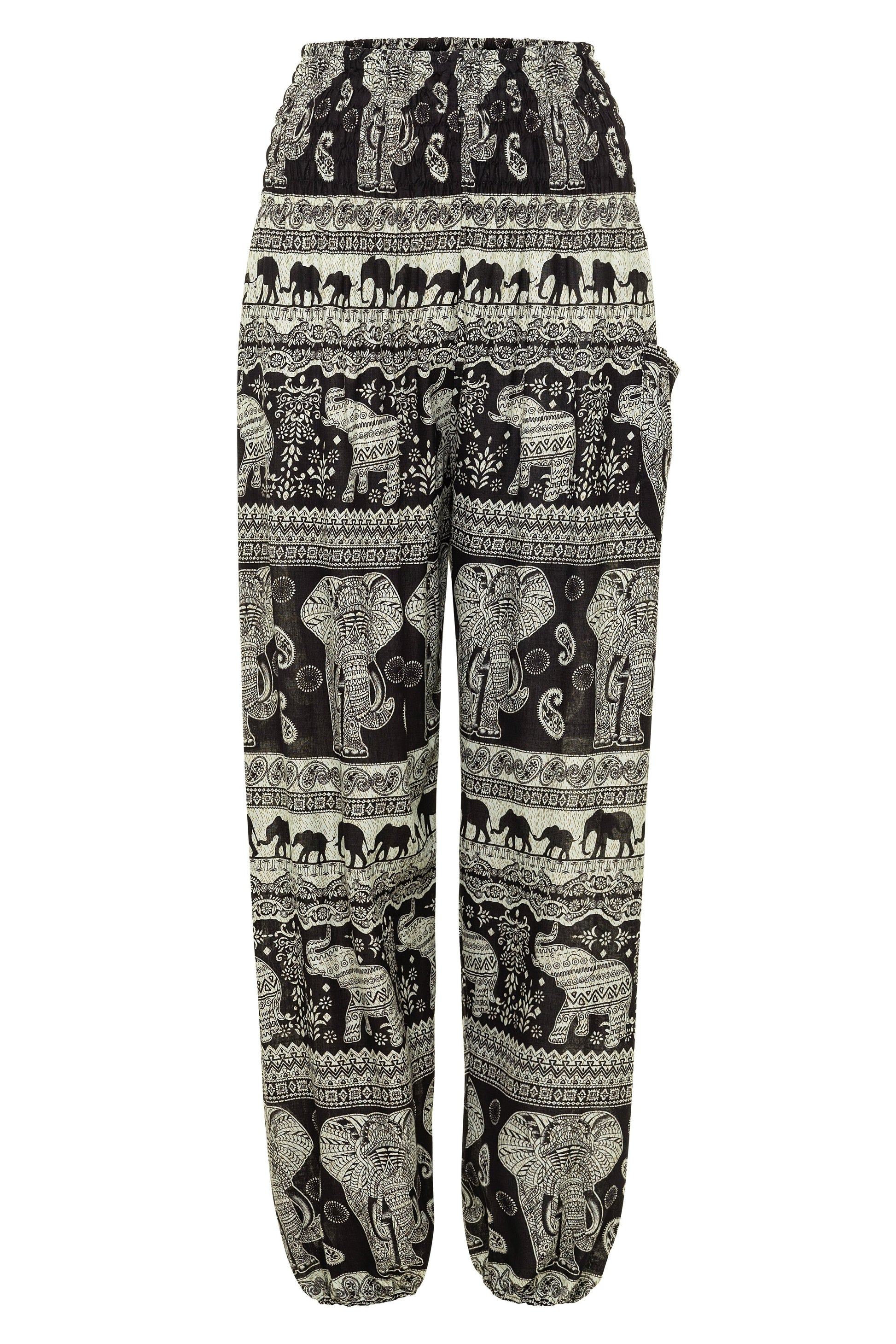 Papaya Tree Imports Luxe Printed Harem Pant Elephants