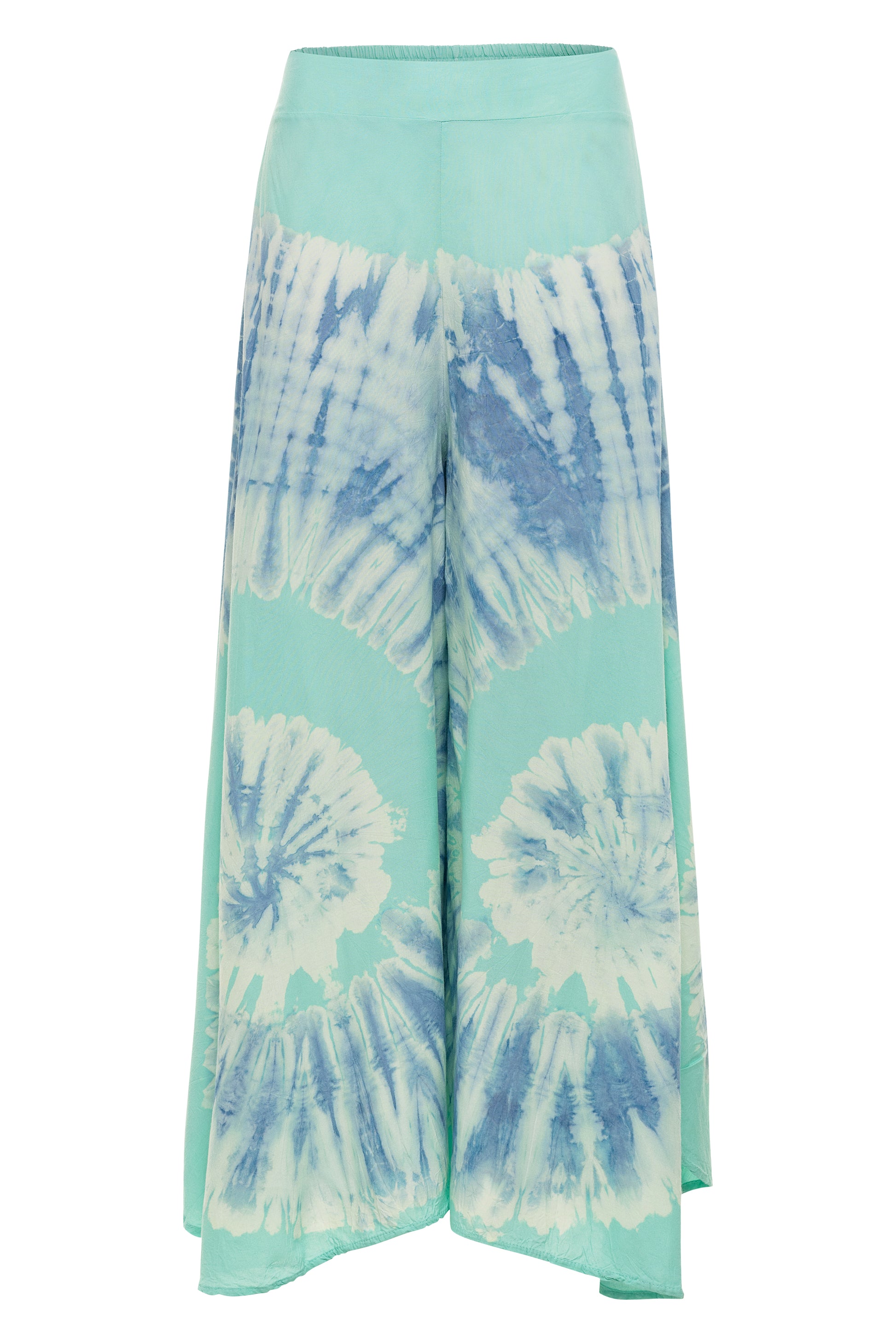 Papaya Tree Imports Luxe Wide Leg Tie Dye Flow Pant Seafoam Swirl